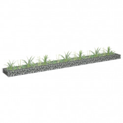 Podwyższona donica gabionowa, galwanizowana stal, 270x30x10 cm