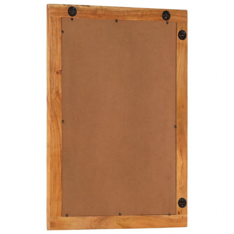 Lustro łazienkowe, 50x70x2,5 cm, lite drewno akacjowe i szkło