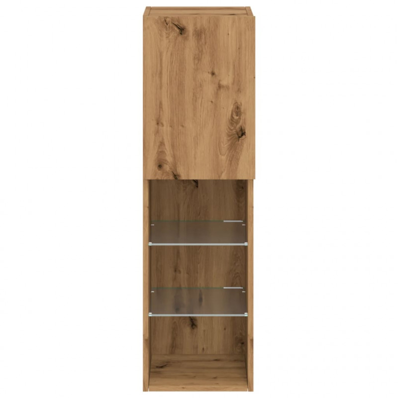 Szafka TV z LED, dąb artisian, 30,5x30x102 cm