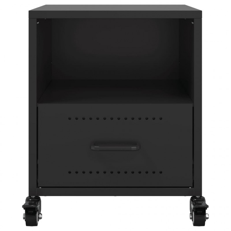 Szafki nocne, 2 szt., czarne, 36x39x43,5 cm, stal