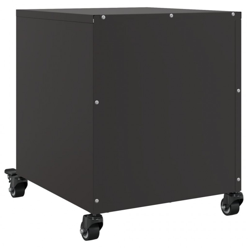 Szafki nocne, 2 szt., czarne, 36x39x43,5 cm, stal