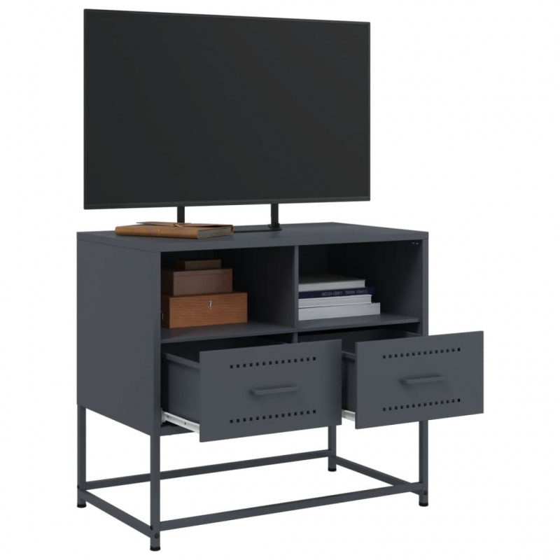 Szafka pod telewizor, antracytowa, 68x39x60,5 cm, stalowa