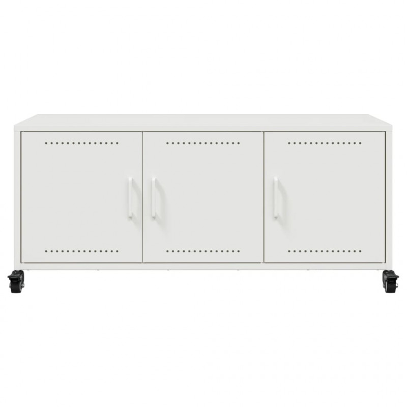 Szafka RTV, biała, 100,5x39x43,5 cm, stal