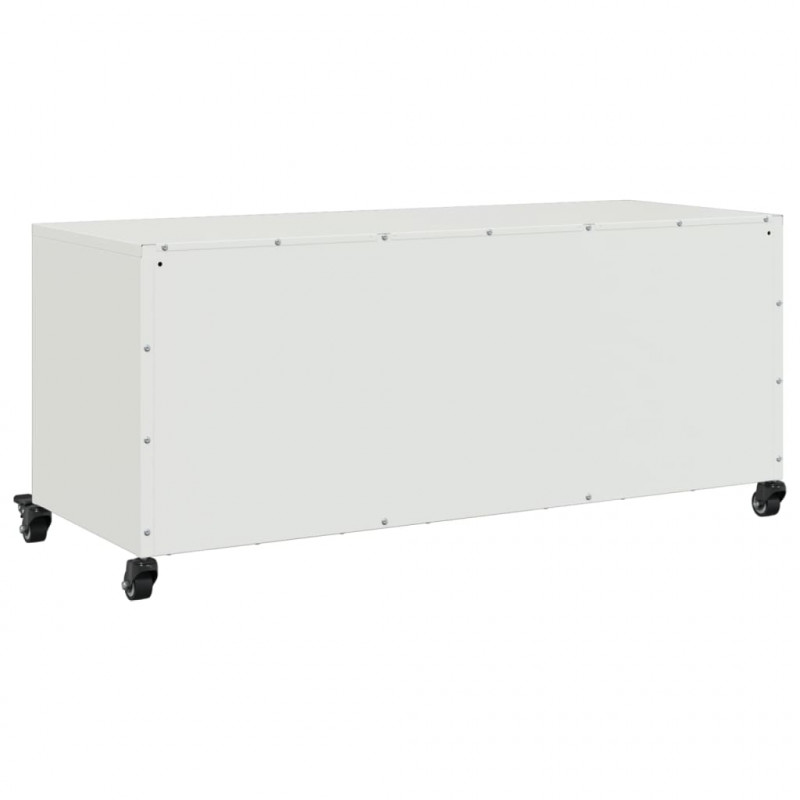 Szafka RTV, biała, 100,5x39x43,5 cm, stal