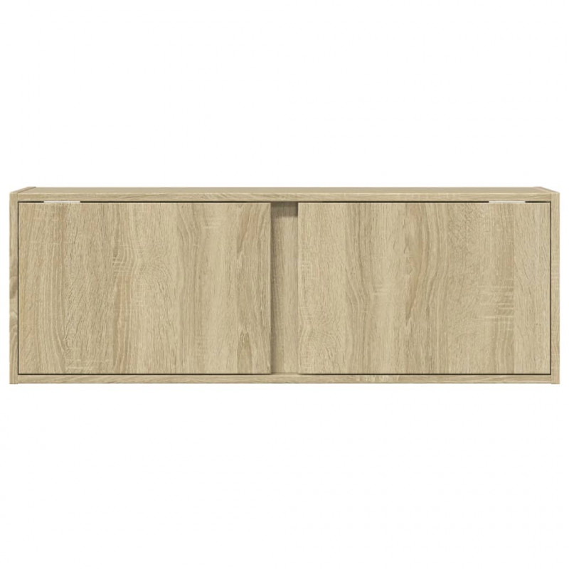 Ścienna szafka TV z LED, dąb sonoma, 100x31x35 cm