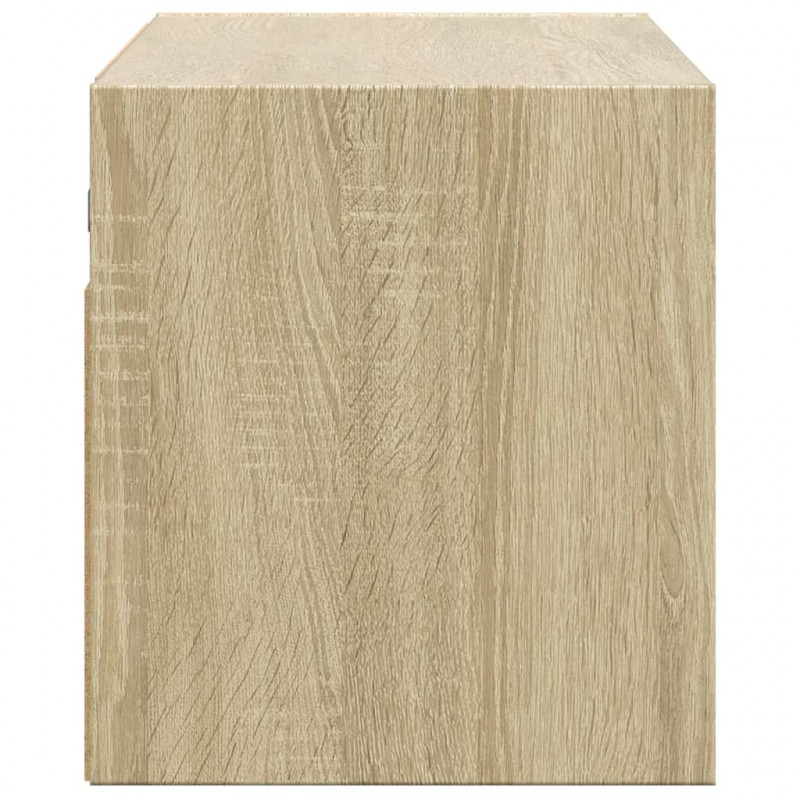 Ścienna szafka TV z LED, dąb sonoma, 100x31x35 cm