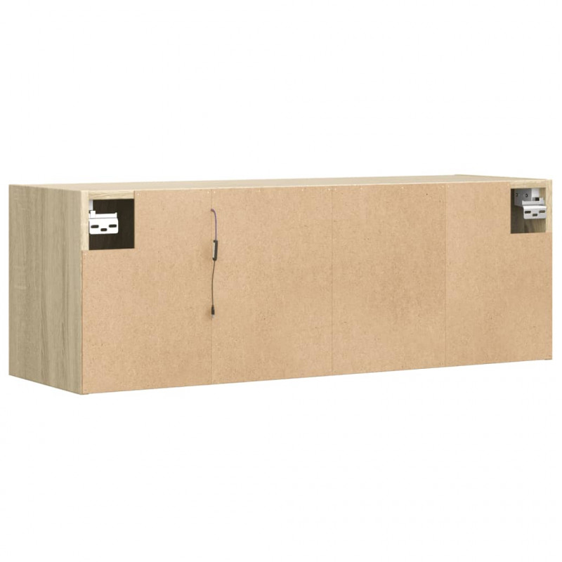 Ścienna szafka TV z LED, dąb sonoma, 100x31x35 cm