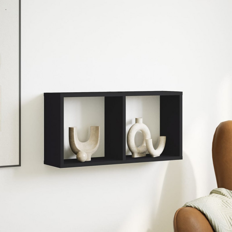 Półka ścienna, 60x16x30 cm, czarna, materiał drewnopochodny
