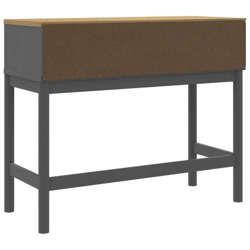 Stolik konsolowy FLORO, szary, 89,5x36,5x73 cm, drewno sosnowe