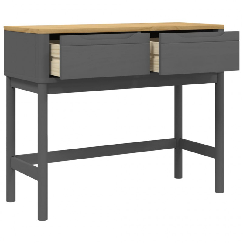Stolik konsolowy FLORO, szary, 89,5x36,5x73 cm, drewno sosnowe