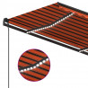 Ręcznie zwijana markiza z LED, 4,5x3,5 m, pomarańczowo-brązowa