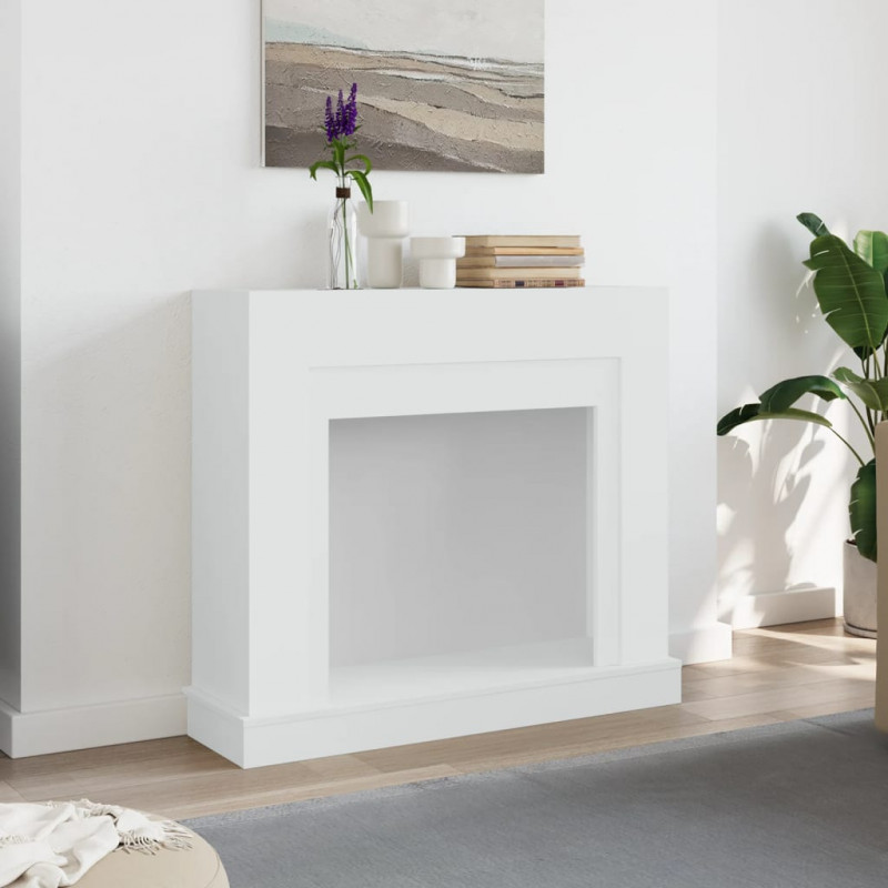 Obudowa kominka, biała, 100x30x87,5 cm, materiał drewnopochodny