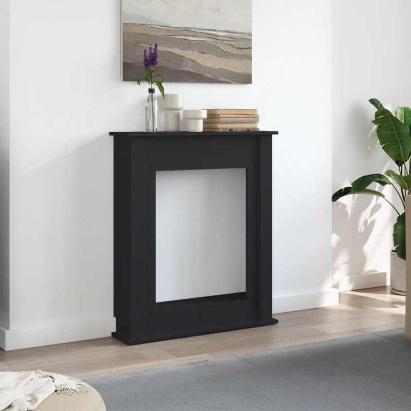 Obudowa kominka, czarna, 75x20x87,5cm, materiał drewnopochodny