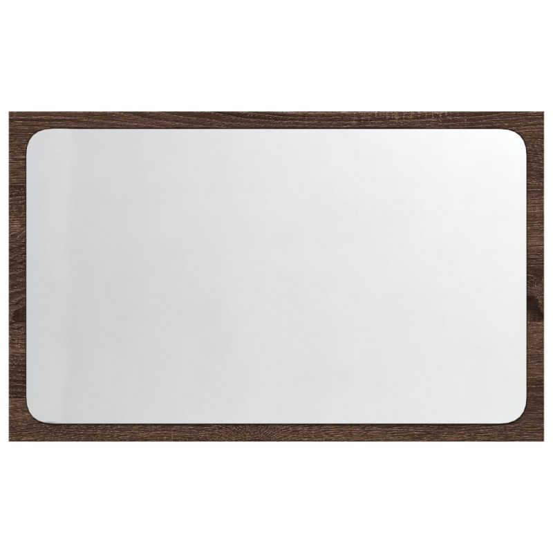 Lustro łazienkowe z LED, brązowy dąb, 60x8,5x38 cm