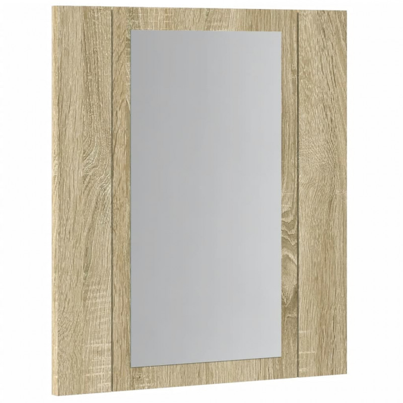 Szafka łazienkowa z lustrem i LED, dąb sonoma, 40x12x45 cm