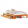 Rama łóżka bez materaca, woskowy brąz, 120x200 cm, lita sosna
