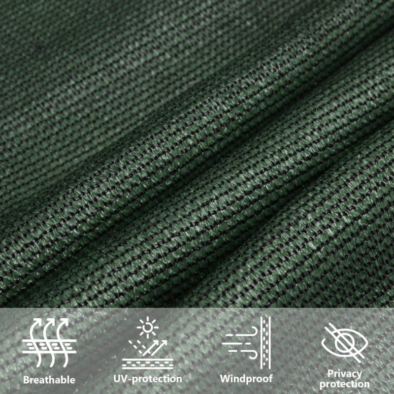 Żagiel przeciwsłoneczny, 160 g/m², ciemnozielony, 4x5 m, HDPE
