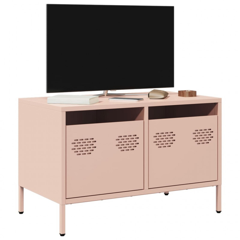 Szafka RTV, różowa, 68x39x43,5 cm, stal walcowana na zimno
