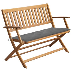 Ławka ogrodowa z poduszką, 120 cm, lite drewno akacjowe