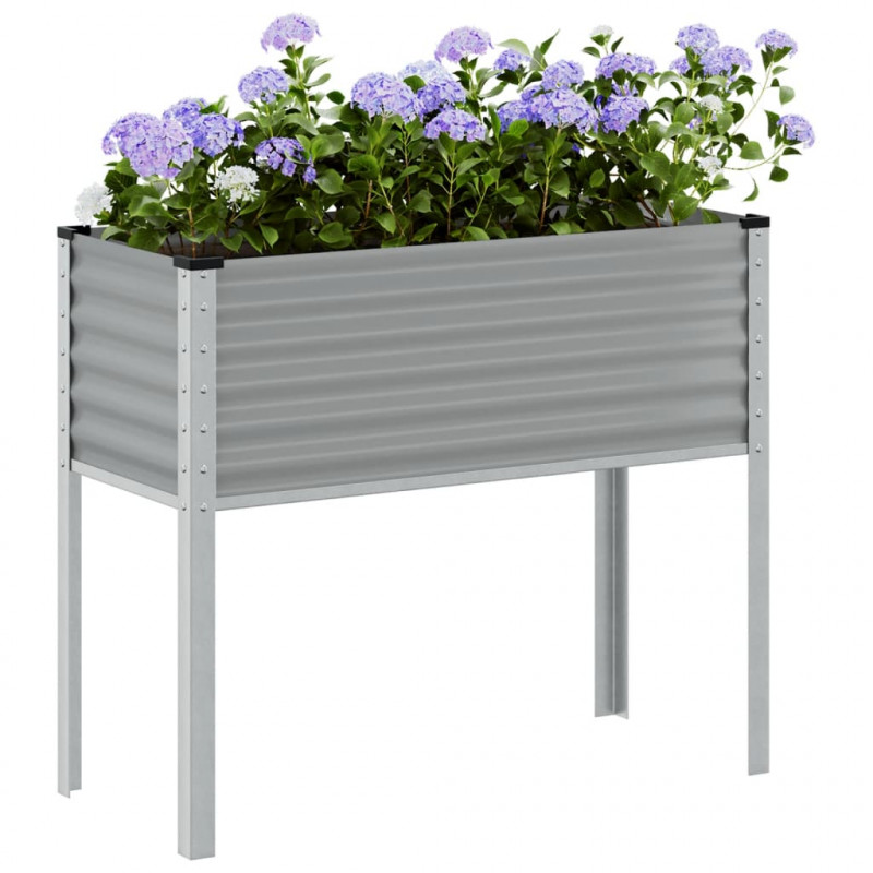 Donica ogrodowa, szara, 100x41x90 cm, stal