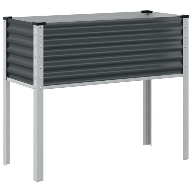 Donica ogrodowa, antracytowa, 100x41x90 cm, stal