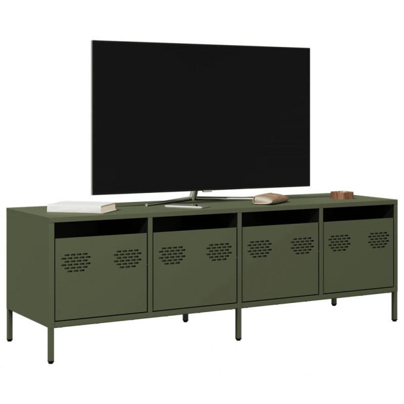 Szafka RTV, oliwkowa, 135x39x43,5 cm, stal walcowana na zimno