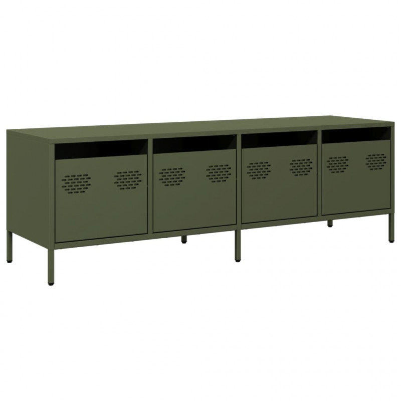 Szafka RTV, oliwkowa, 135x39x43,5 cm, stal walcowana na zimno