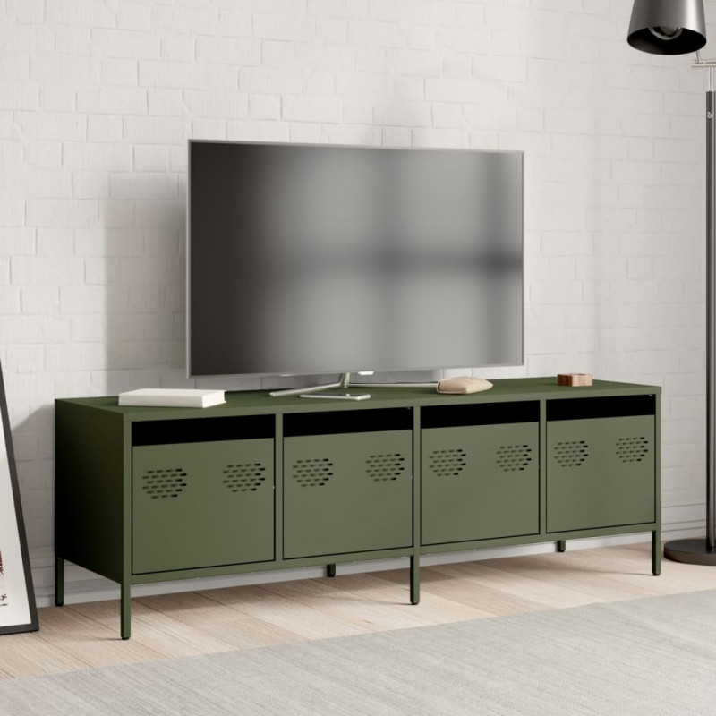 Szafka RTV, oliwkowa, 135x39x43,5 cm, stal walcowana na zimno