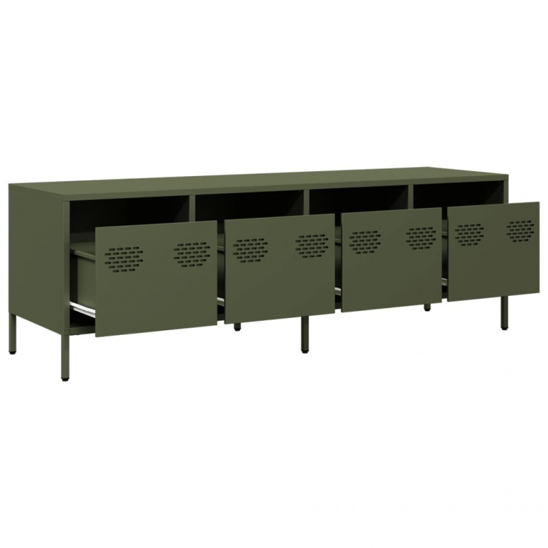 Szafka RTV, oliwkowa, 135x39x43,5 cm, stal walcowana na zimno