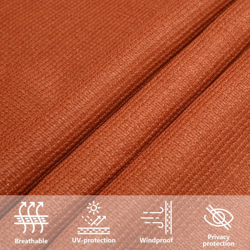 Żagiel przeciwsłoneczny, 160 g/m², pomarańczowy, 2,5x4 m, HDPE