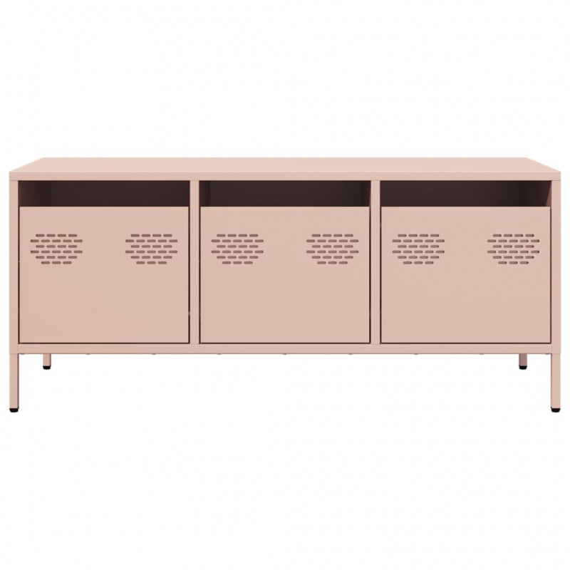 Szafka RTV, różowa, 101,5x39x43,5 cm, stal walcowana na zimno