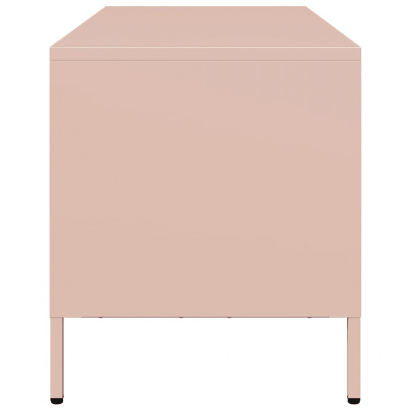 Szafka RTV, różowa, 101,5x39x43,5 cm, stal walcowana na zimno