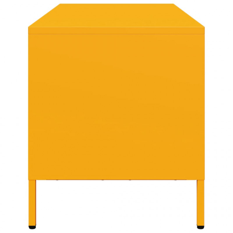 Szafka RTV, żółta, 101,5x39x43,5 cm, stal walcowana na zimno