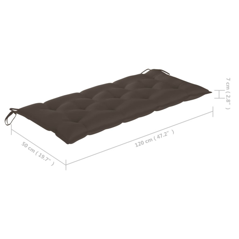 Ławka ogrodowa z poduszką, 120 cm, lite drewno akacjowe