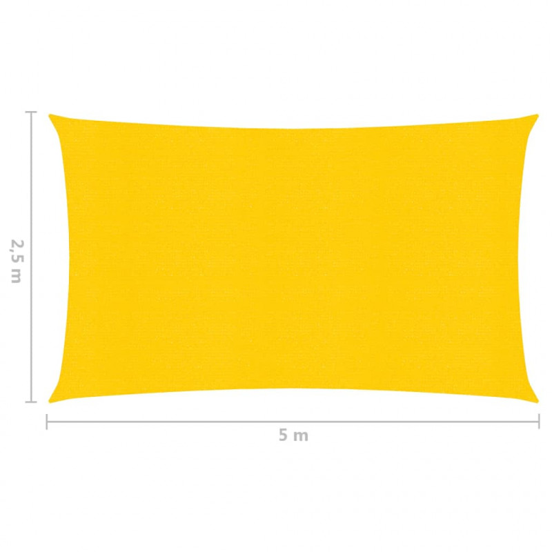 Żagiel przeciwsłoneczny, 160 g/m², żółty, 2,5x5 m, HDPE