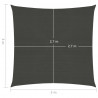 Żagiel przeciwsłoneczny, 160 g/m², antracytowy, 3x3 m, HDPE