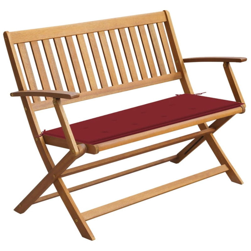 Ławka ogrodowa z poduszką, 120 cm, lite drewno akacjowe
