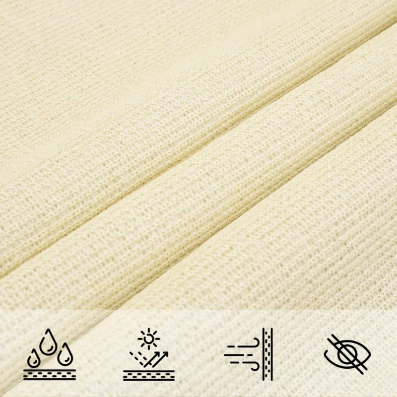 Żagiel przeciwsłoneczny, 160 g/m², kremowy, 2x3 m, HDPE