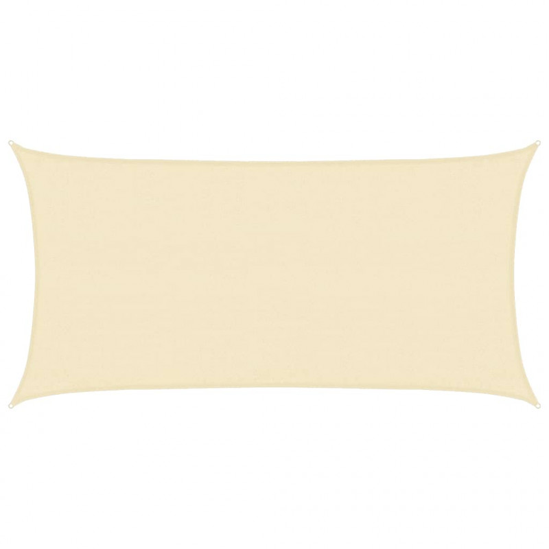 Żagiel przeciwsłoneczny, 160 g/m², kremowy, 3x6 m, HDPE