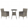 3-cz. zestaw mebli ogrodowych z poduszkami, szary, polirattan