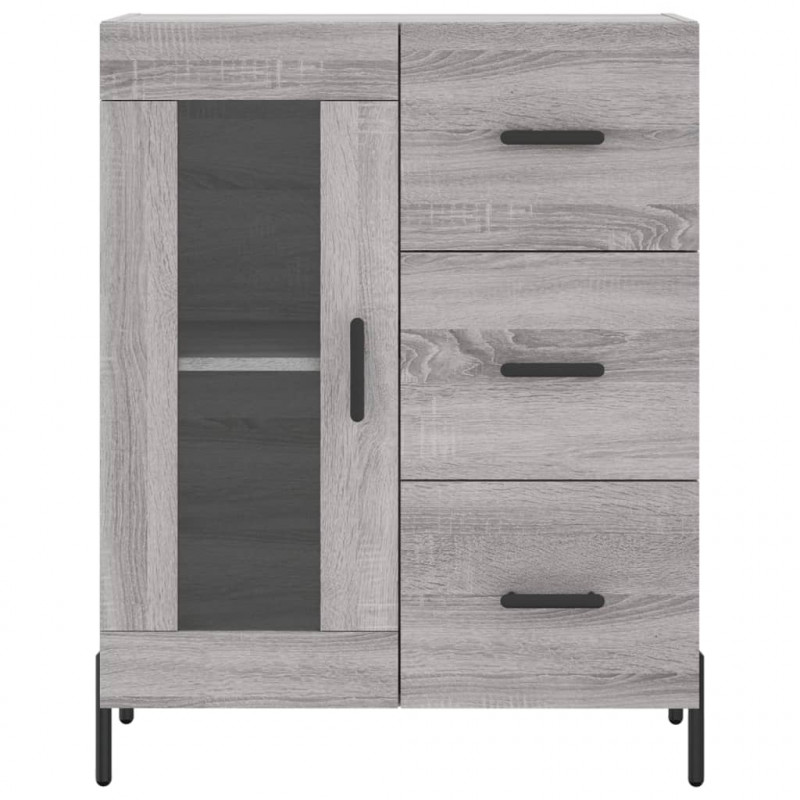 Witrynka szary dąb sonoma 69,5x34x180cm materiał drewnopochodny