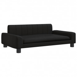 Sofa dla dzieci, czarna, 90x53x30 cm, sztuczna skóra