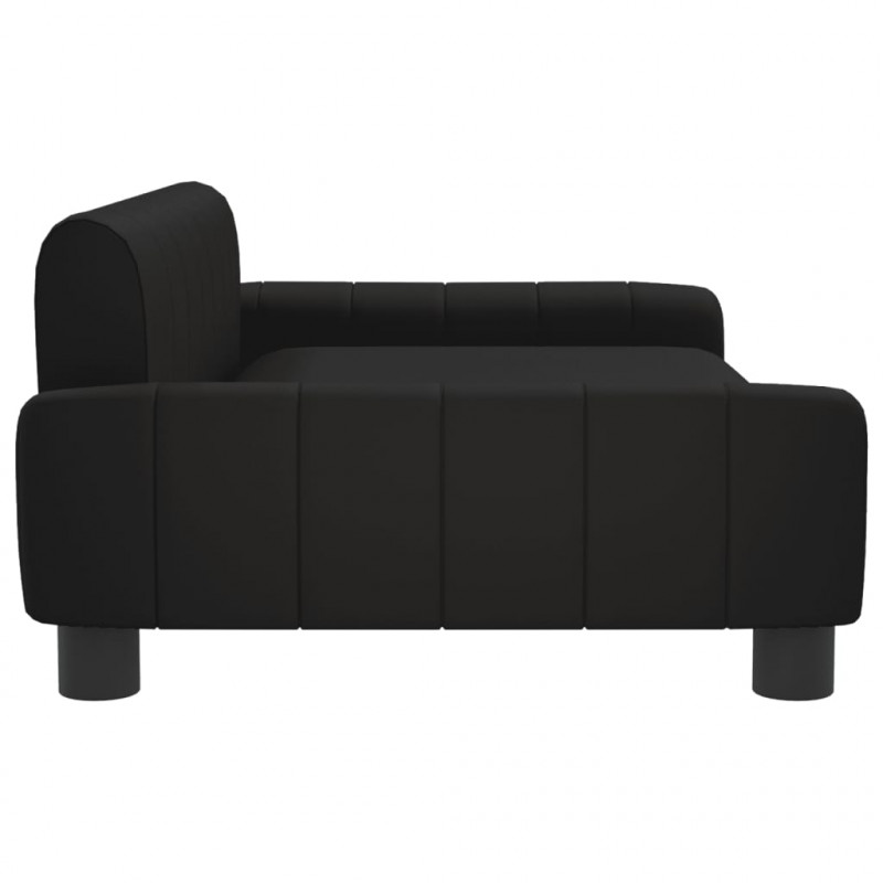 Sofa dla dzieci, czarna, 90x53x30 cm, sztuczna skóra