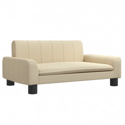 Sofa dla dzieci, kremowa, 70x45x30 cm, obita tkaniną