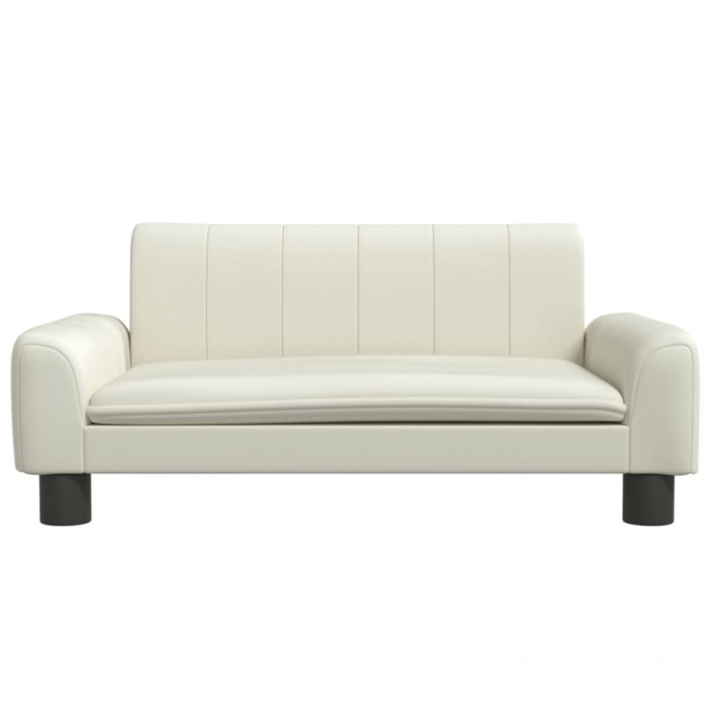 Sofa dla dzieci, kremowa, 70x45x30 cm, sztuczna skóra