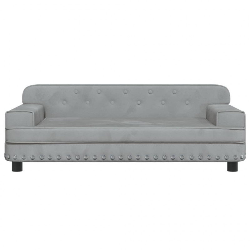 Sofa dla dzieci, jasnoszara, 90x53x30 cm, aksamit