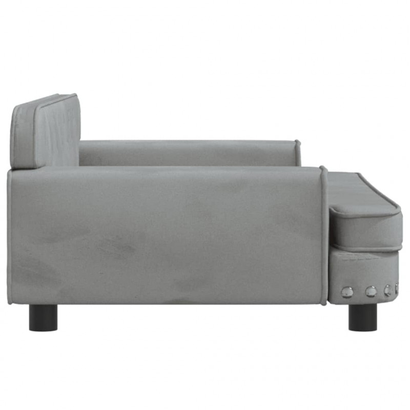 Sofa dla dzieci, jasnoszara, 90x53x30 cm, aksamit