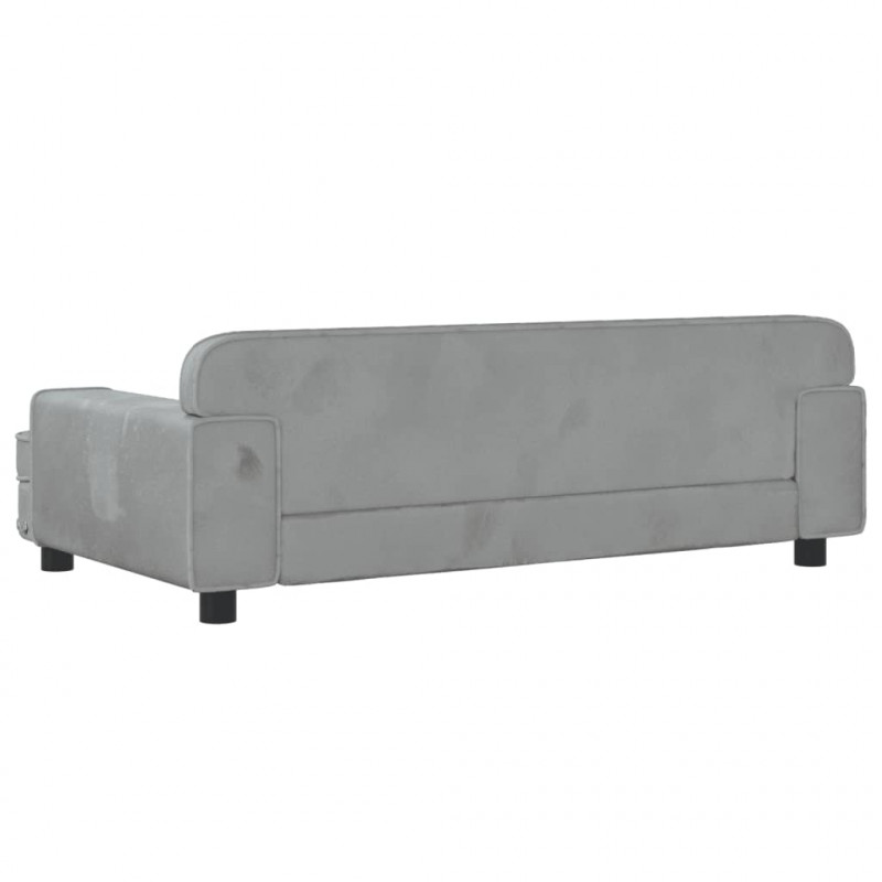 Sofa dla dzieci, jasnoszara, 90x53x30 cm, aksamit