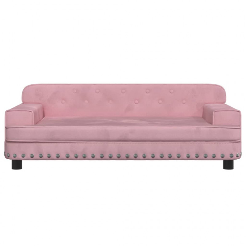 Sofa dla dzieci, różowa, 90x53x30 cm, aksamit