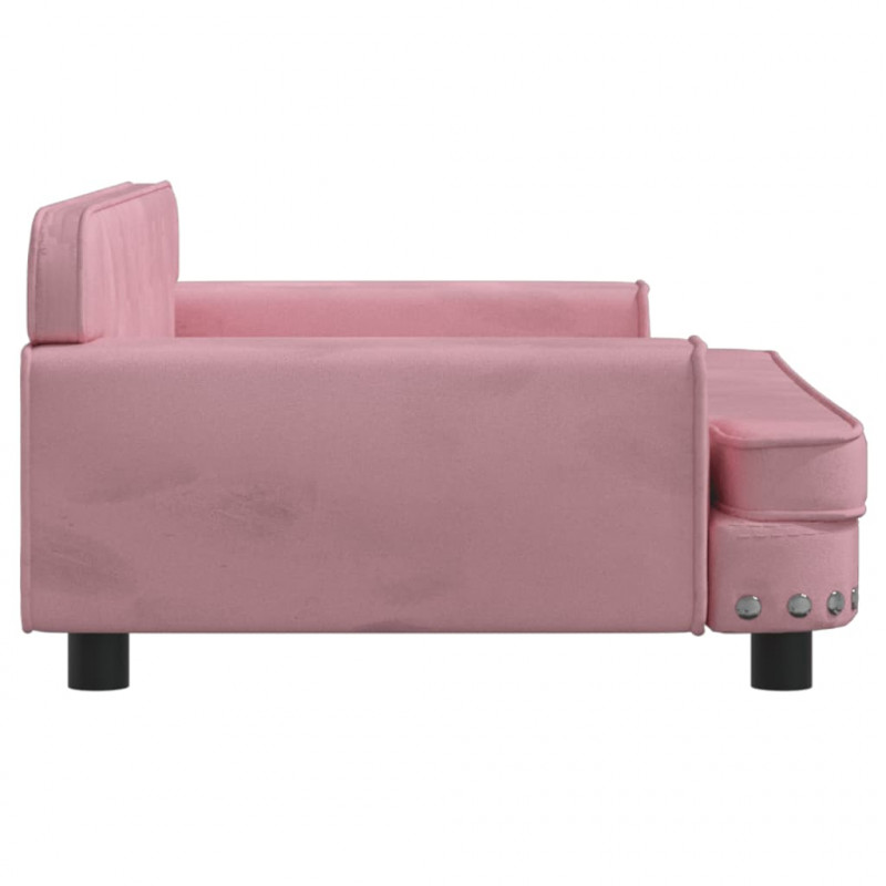 Sofa dla dzieci, różowa, 90x53x30 cm, aksamit